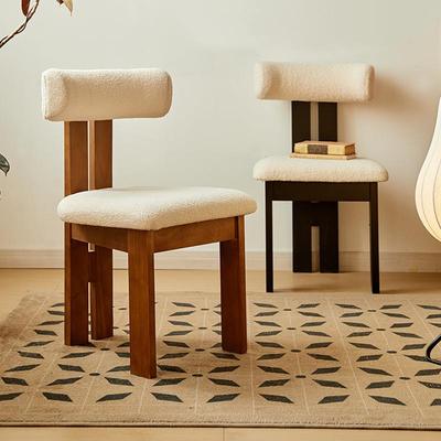 复古餐椅北欧家用网红设计师软包休闲椅中古法式实木靠背化妆椅子