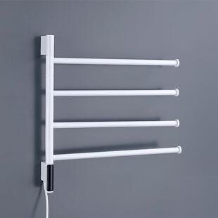 180度可旋转电热毛巾架智能烘干浴巾置物架抑菌家用卫生间明装式