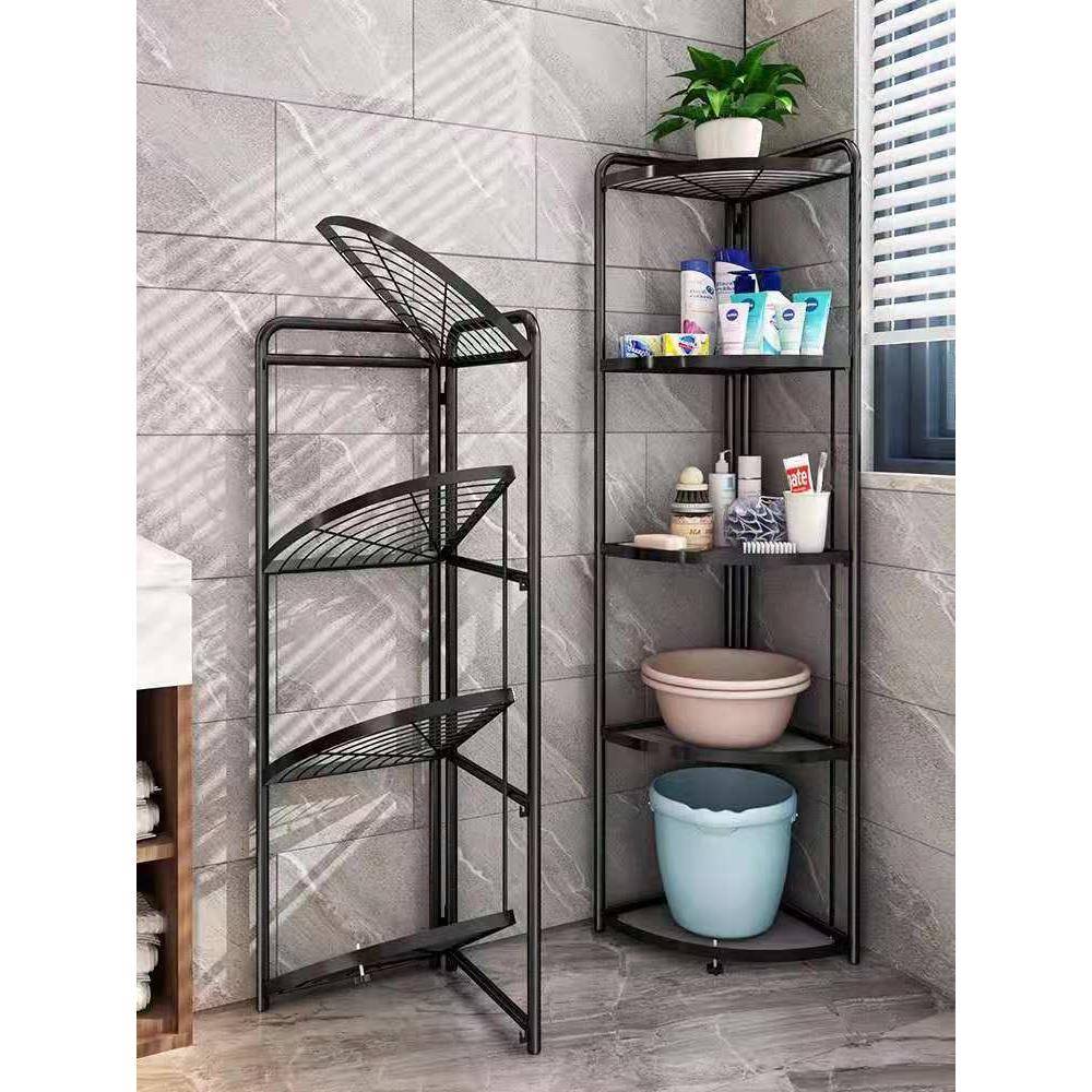 免安装折叠卫生间置物架浴室三角架落地式厕所洗手间收纳架子