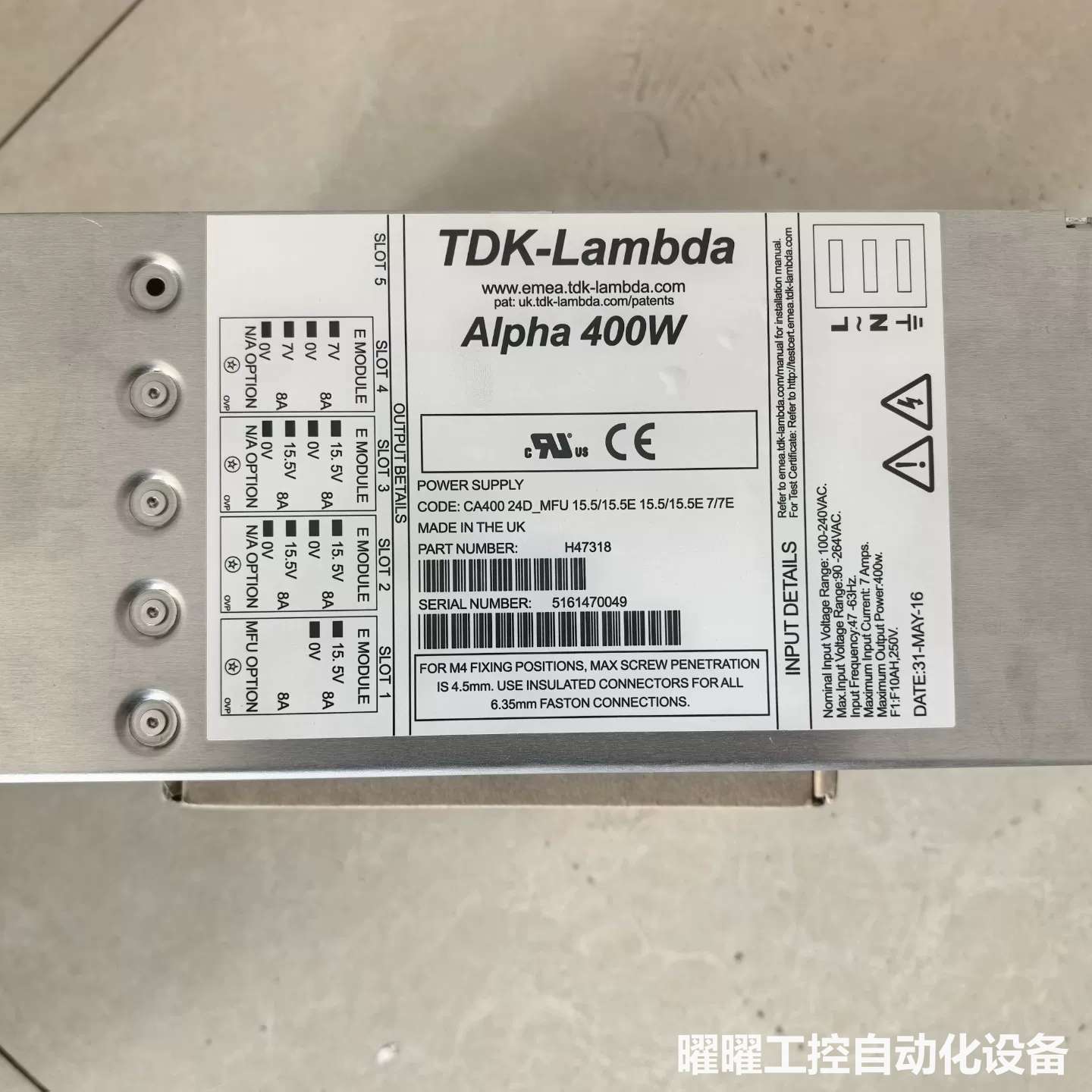 TDK-Lambda Alpha 400W电源模块,型号CA