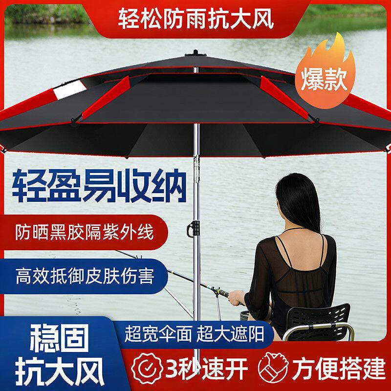 钓鱼钓伞万向遮阳伞加厚防晒防雨加固折叠便携户外垂钓专用雨伞