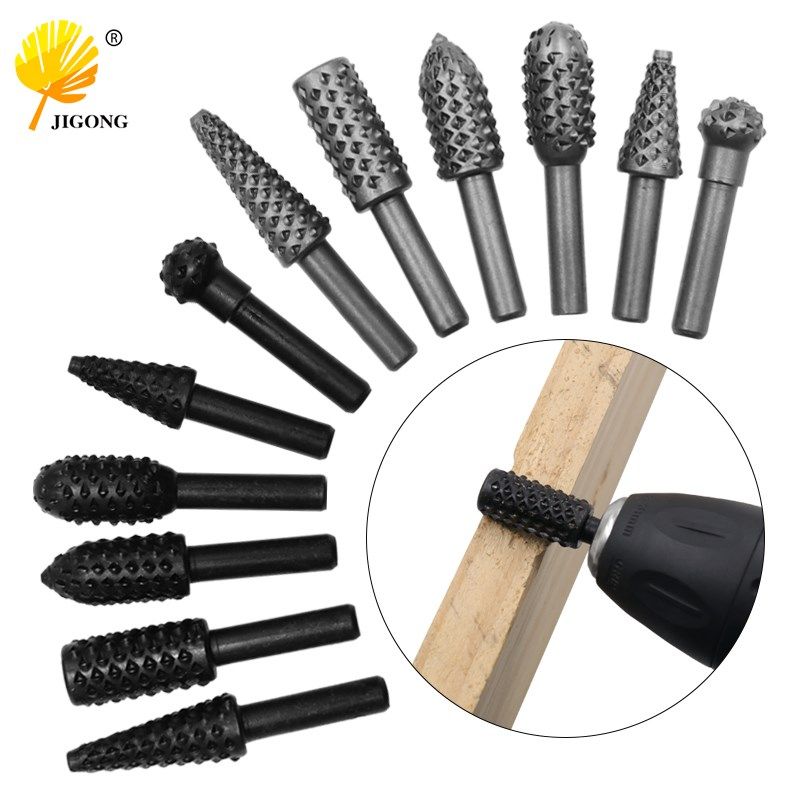 6支装木工异形旋转锉刀 木雕根雕铣刀打磨头套装 电动旋转锉刀头