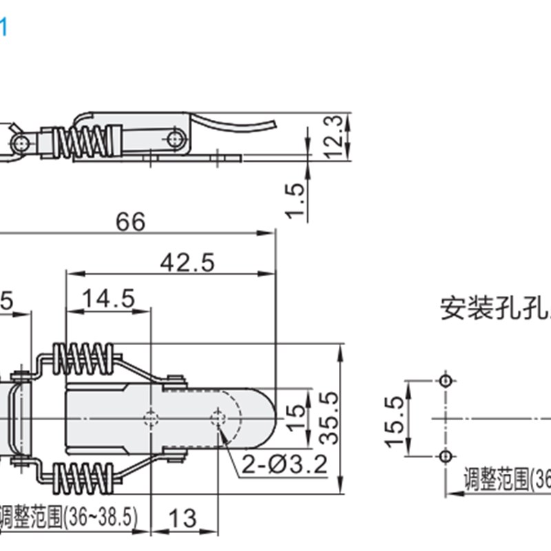 搭扣 弹簧型 A型 HFQ61/71/72/73/74/75-66/93/30/40/60/25/34