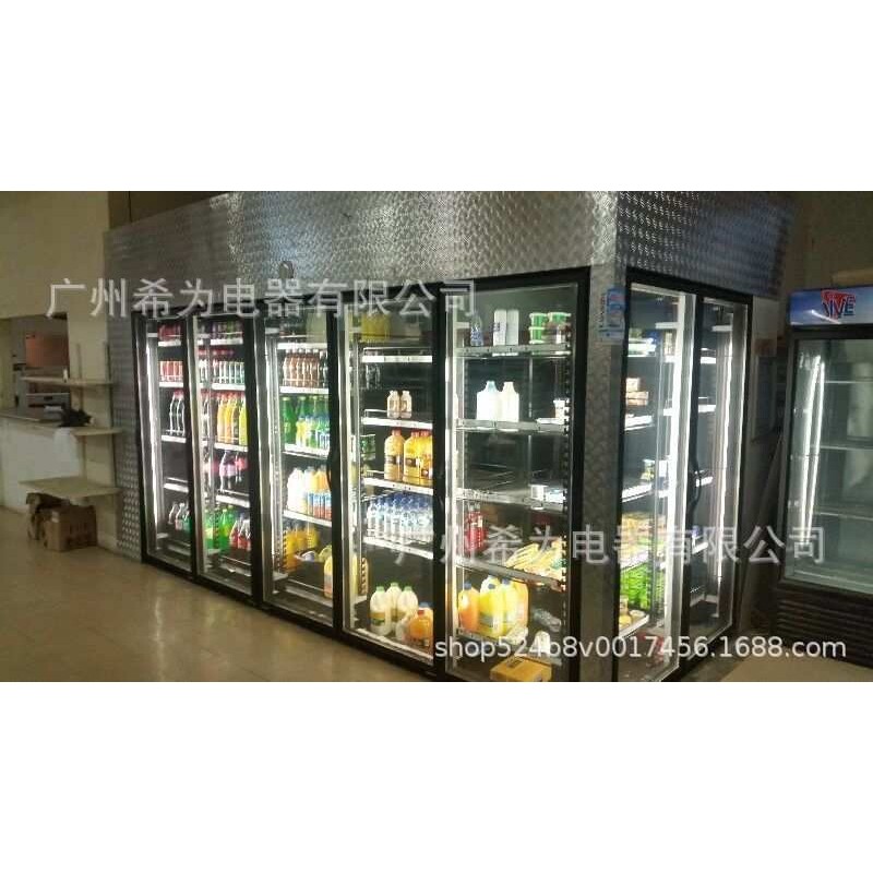 拼装式冷库玻璃门展示柜饮料鲜花保鲜风冷后补式转角冻库110V60HZ