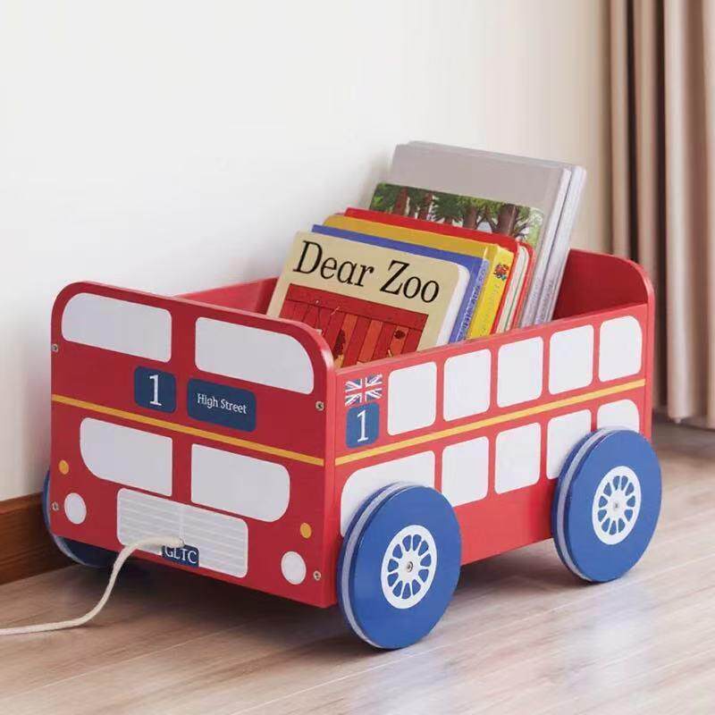 儿童玩具收纳盒卡通积木储物箱拖车带轮子手拉车小汽车玩具收纳车