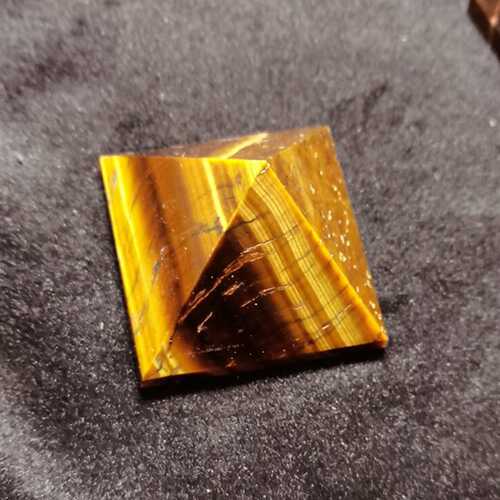 单个价虎睛石虎目石黄虎石金字塔摆件裸石装饰