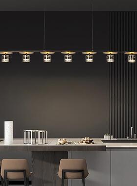 意式极简餐厅吊灯黑色后现代轻奢吧台样板房设计师长条饭厅岛台灯