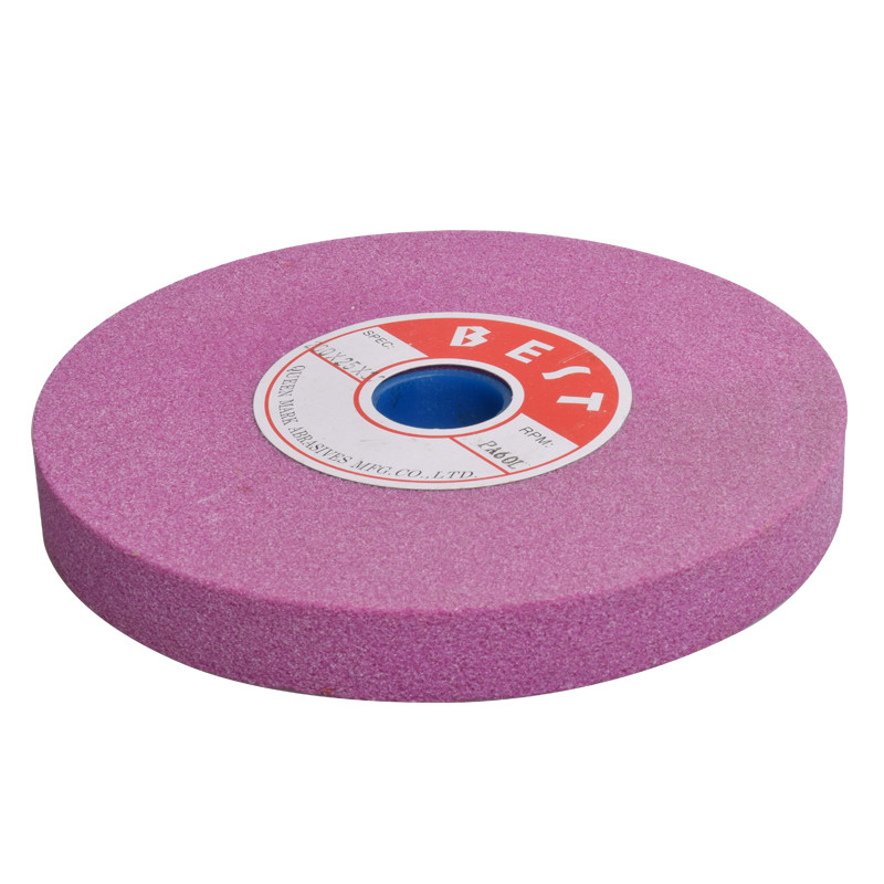 200mm台式砂轮机磨刀机平型砂轮磨盘铬棕白刚玉绿碳化硅平形砂轮