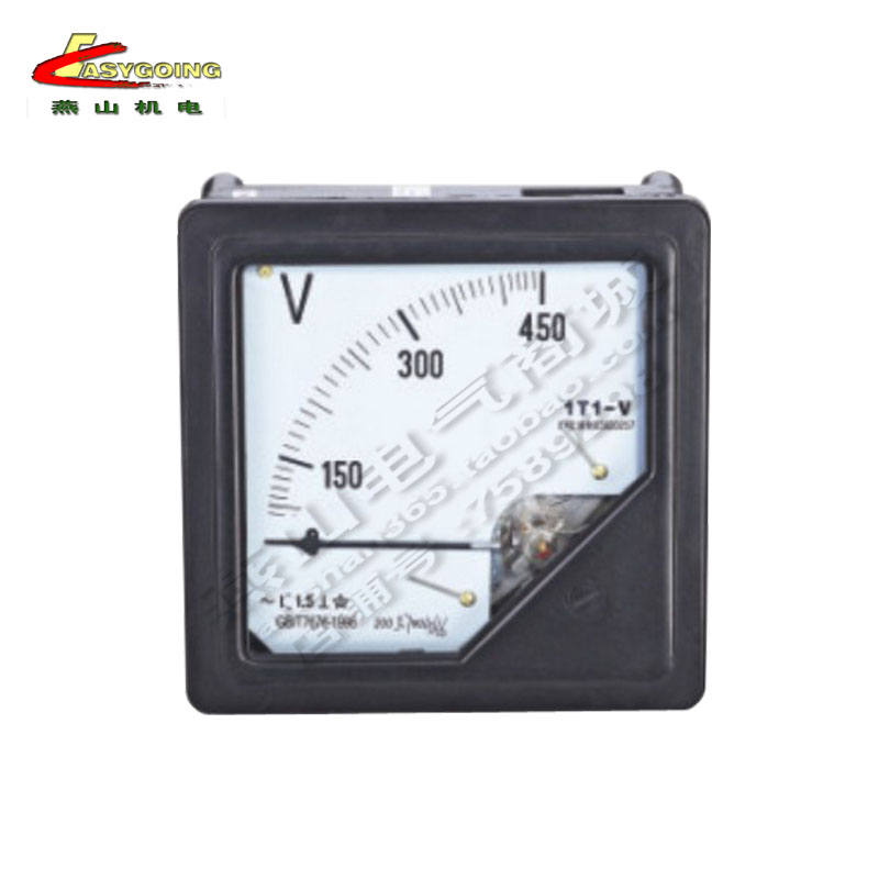 1T1-V 450V电压表 指针式机械表头老款仪表5V-1000V或50V-KV/100V