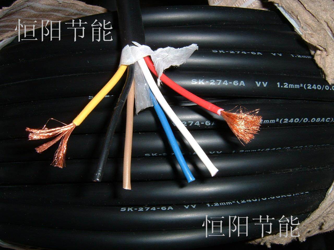 进口6芯1.25平方电缆线电机电源控制线耐曲机械手拖链超软高柔性