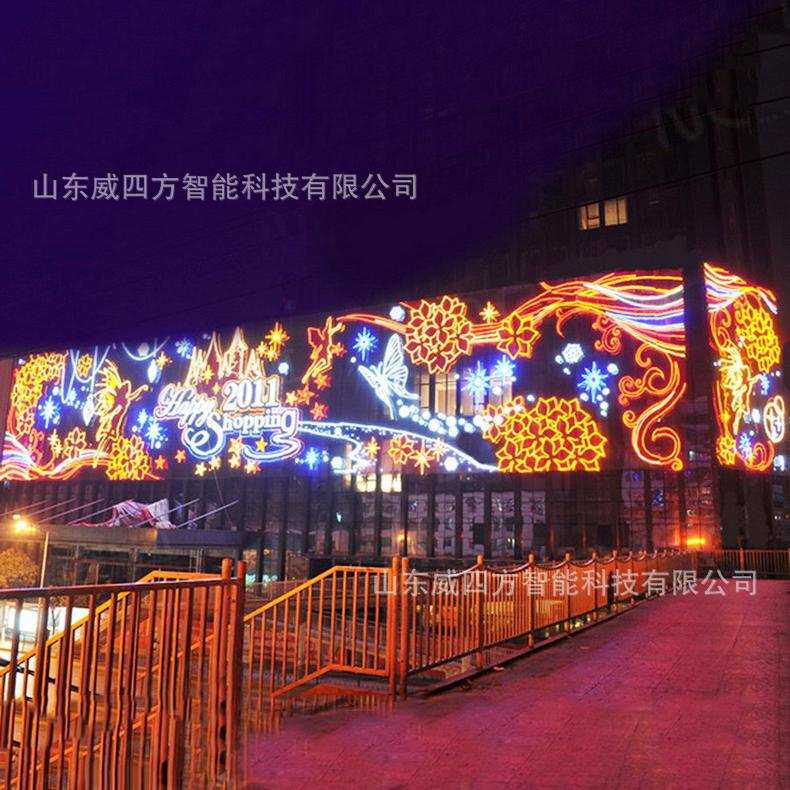2021新年幕墙灯饰画商场楼盘酒店节庆灯饰画大型宣传活动展览