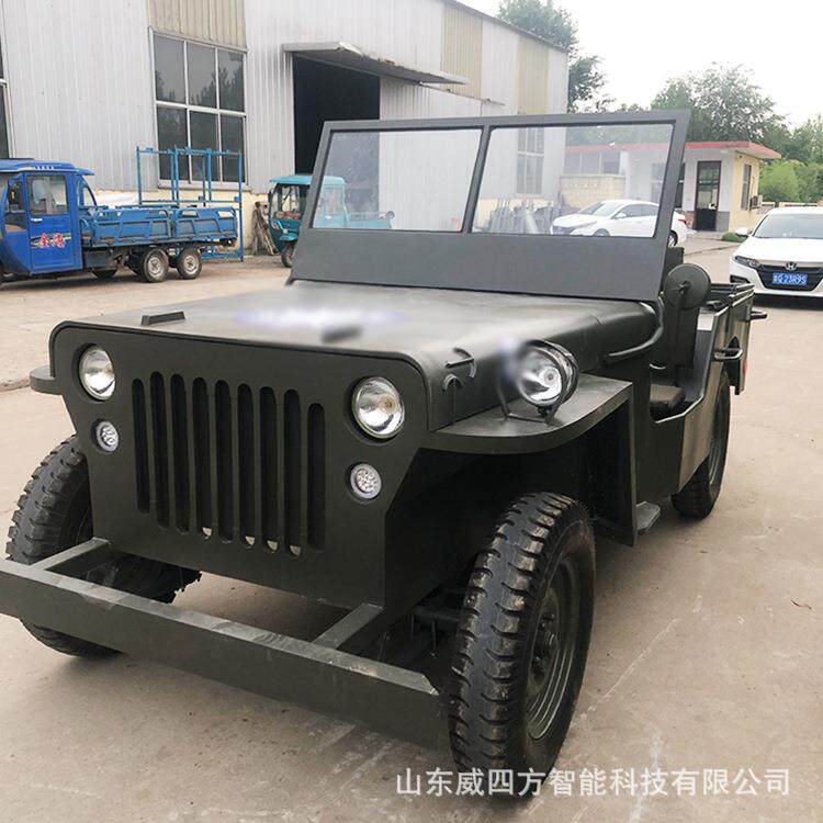 仿真可开动仿真汽车二战道奇指挥敞篷吉普越野突击车模型影视道具