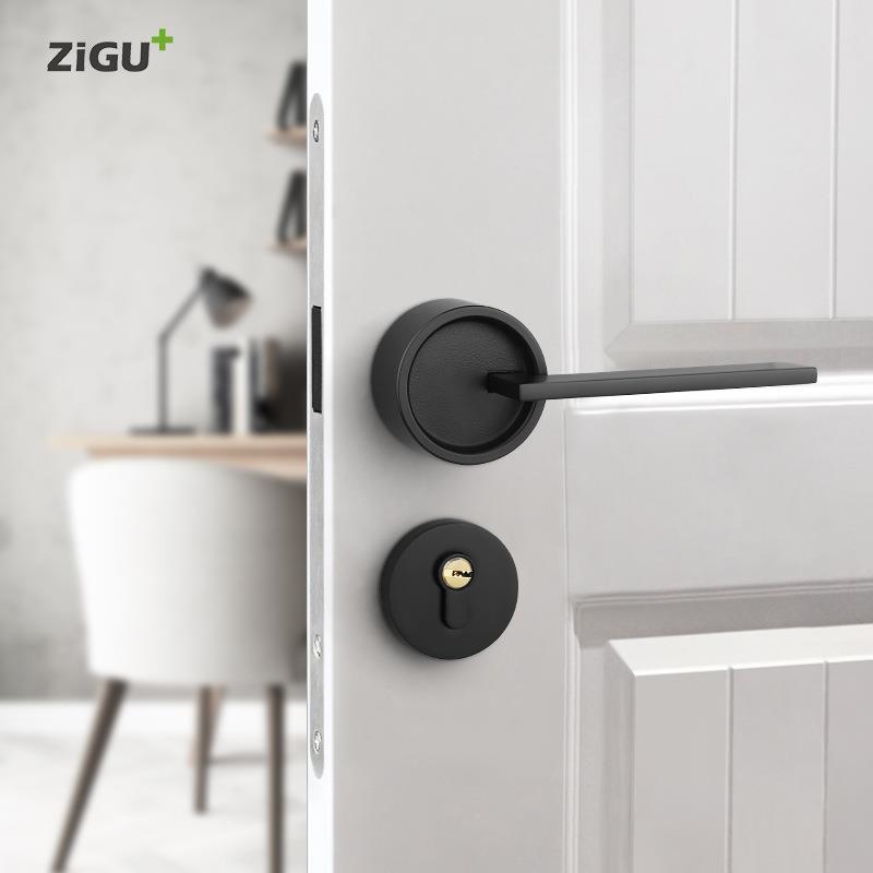 磁吸门锁现代简约锁具家用室内卧室卫生间房门静音木门门把手