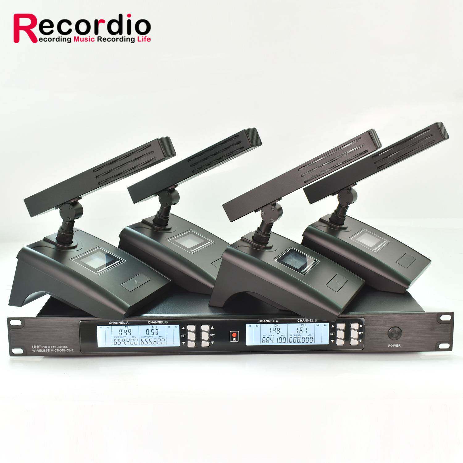 GAW-AM401无线会议麦克风一拖四鹅颈台式演讲视频麦克风音响套装