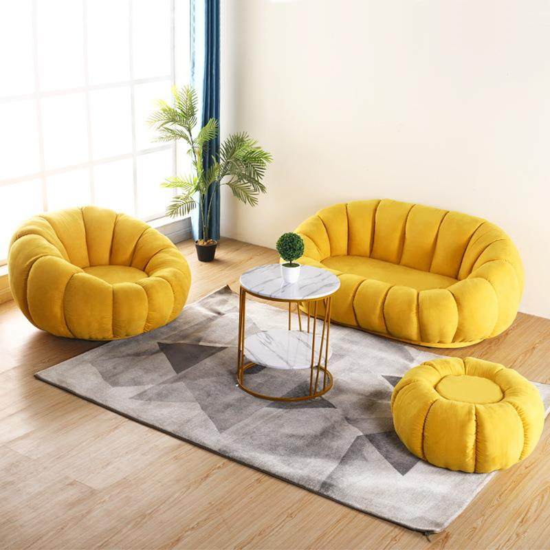 创意休闲阳台简约布艺沙发客厅组合小户型懒人奶油风南瓜沙发,纺织面料/辅料/配套,纺织机械配件,淘宝优惠券,粉丝福利购,淘宝优惠卷