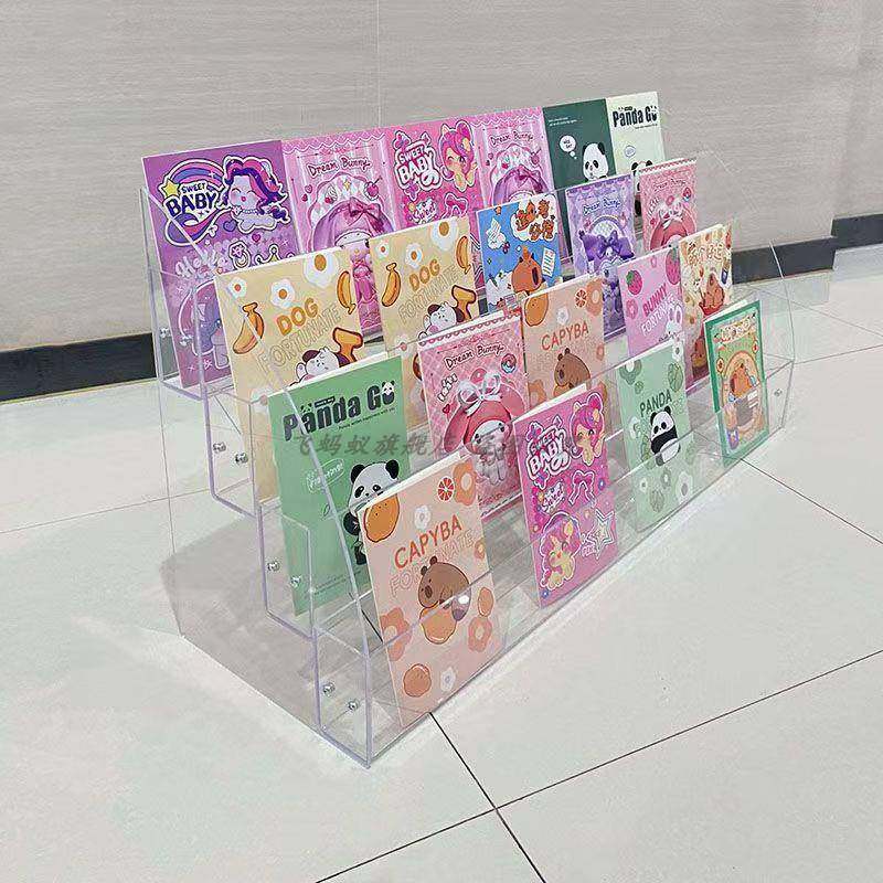 亚克力本册架书本架透明本子展示架阶梯超市文具店收纳置物书本架