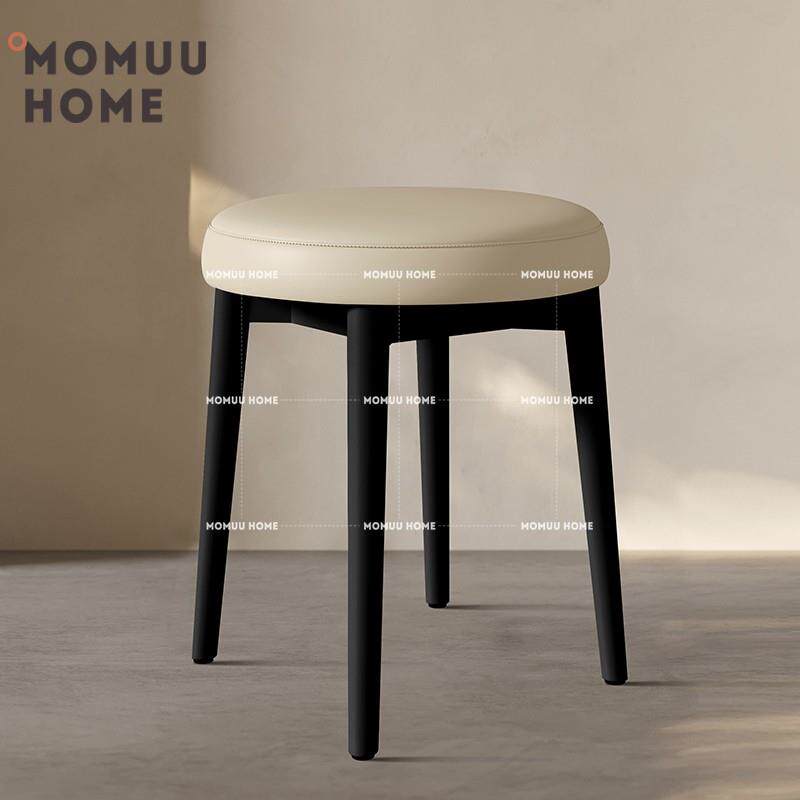 MOMUU HOME中古实木小凳子家用小户型餐桌椅餐桌凳现代法式高脚凳