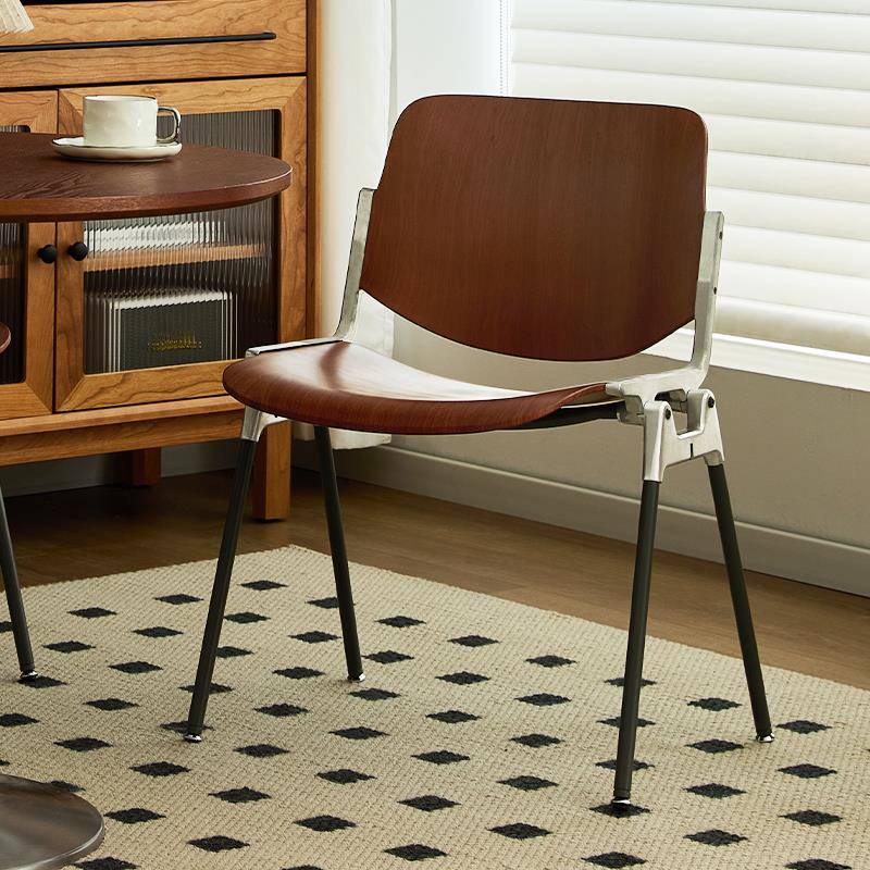 中古餐椅休闲家用实木靠背椅设计师办公椅舒适咖啡厅卡斯特洽谈椅