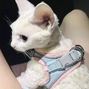 胸背带宠物防挣脱神器小型犬 牵引绳猫咪衣服外出遛猫专用背心式