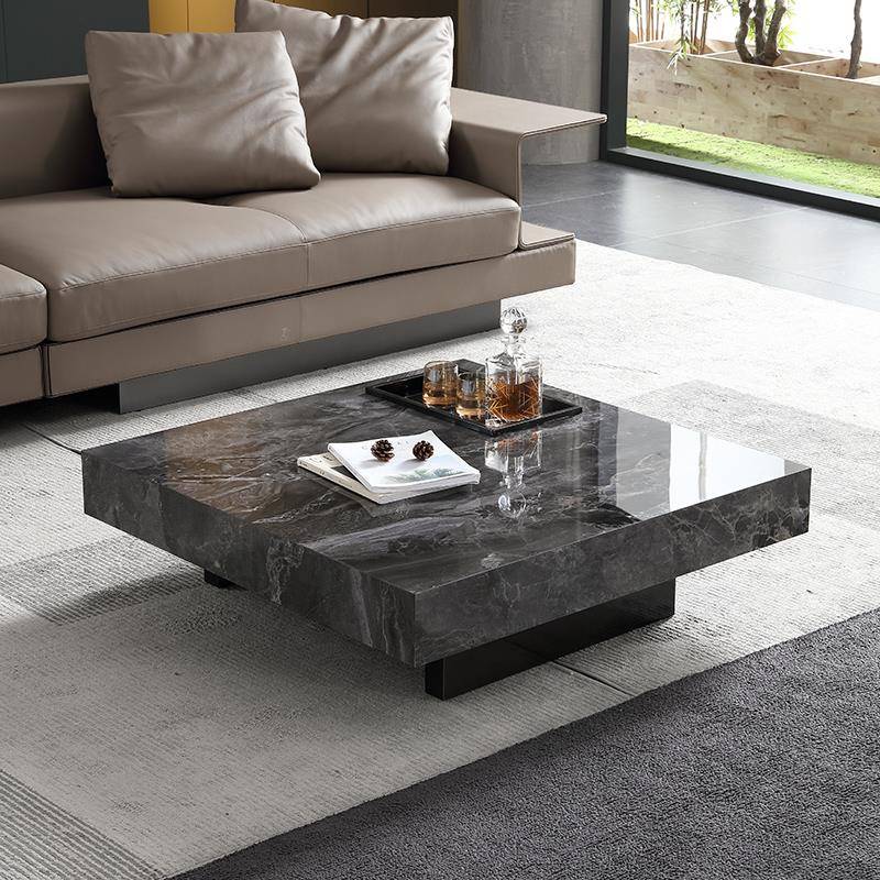 意式极简岩板茶几客厅家用轻奢现代简约方形2025新款大理石高级感