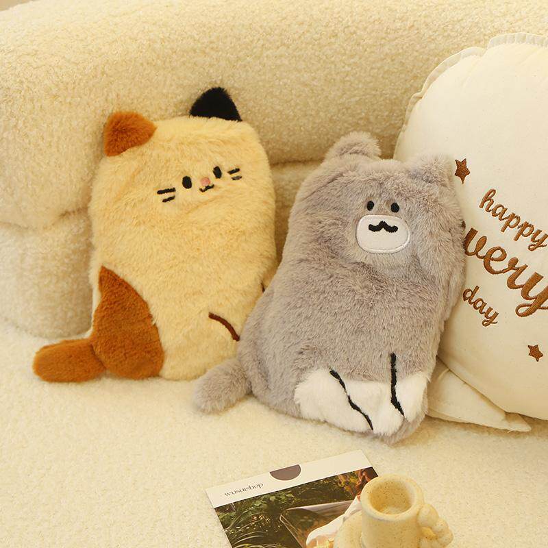 可爱毛绒猫咪热水袋注水小号迷你暖水袋敷肚子暖手袋灌水小暖手宝