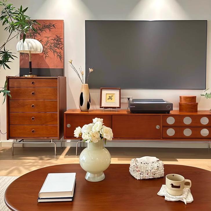 北欧中古实木电视柜家用客厅靠墙复古储物柜简约小户型收纳置物柜