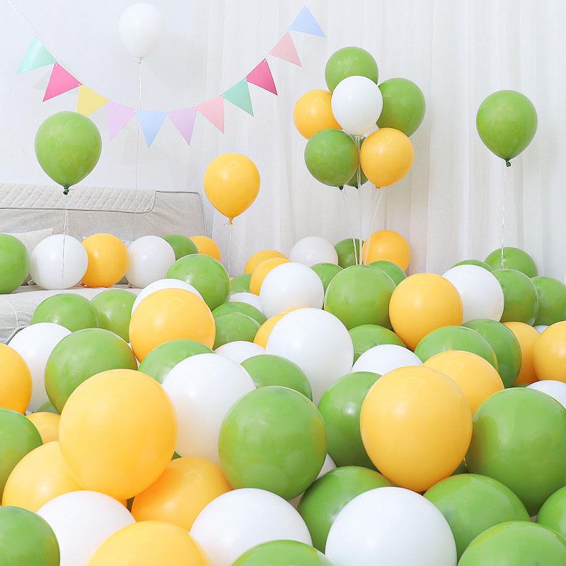 复古森林墨绿牛油果绿橄榄绿气球装饰儿童生日幼儿园户外汽球布置