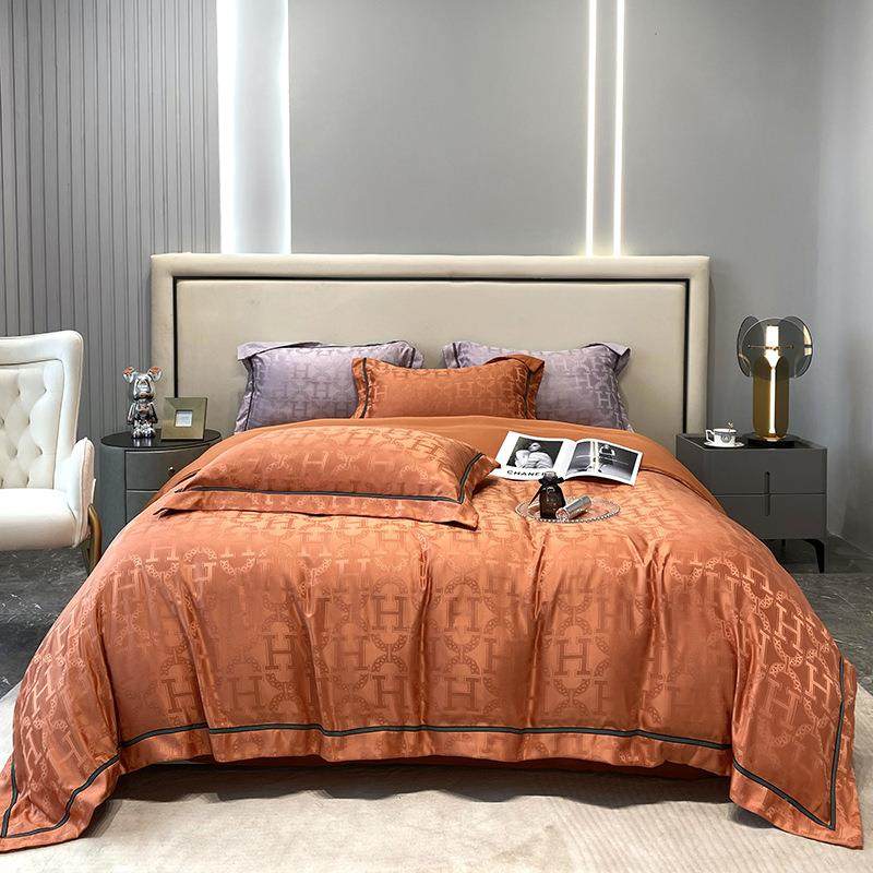 轻奢高级感提花被套四件套欧式四季床上用品磨毛床单床笠三件套4