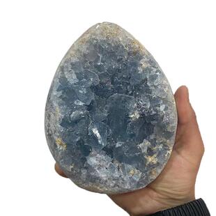 直销天然水晶洞蓝水晶洞蓝色天青石水晶洞居家摆件热销