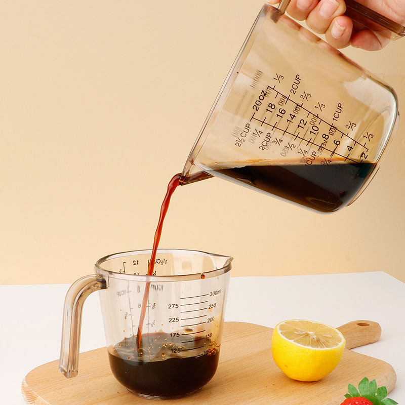 P烘培工具塑料量杯 带刻度150/300/600/1000ML透明量杯产地货源