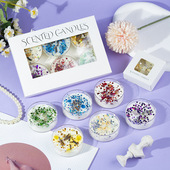 贝壳香薰蜡烛礼物彩色亮片干花晶石大豆蜡套装 海螺蜡烛