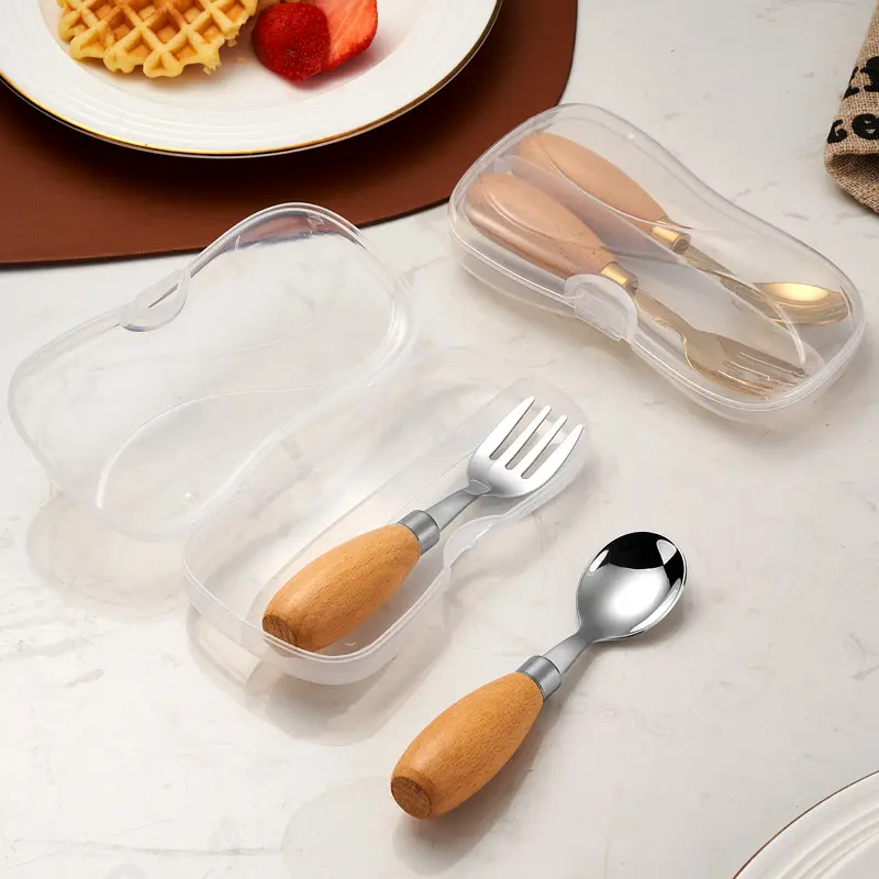 304榉木柄儿童勺叉套装  1套