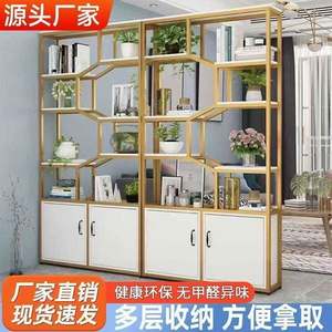 [承重能强]铁艺屏风办力室进详情隔断柜客公厅储物柜展示柜门玄关