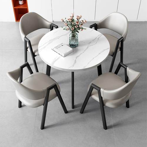 简约接KWP洽餐谈待桌椅组合办公室休闲奶茶咖啡店出租房用饭桌家