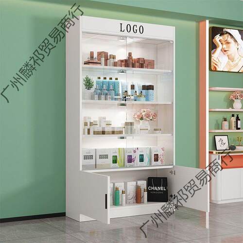 WJI玻产璃展示柜商用展柜带院礼品柜子玻璃锁门妆品化品货架货柜