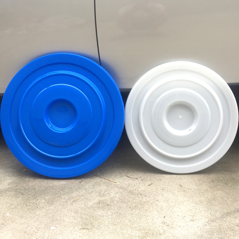 蓝色白色加厚圆形塑料垃圾桶盖子桶盖4060升100升160升280升
