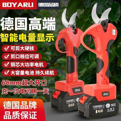 德国进装电动修枝剪果树剪粗枝剪大口功率充电剪刀MSN原无线锂电