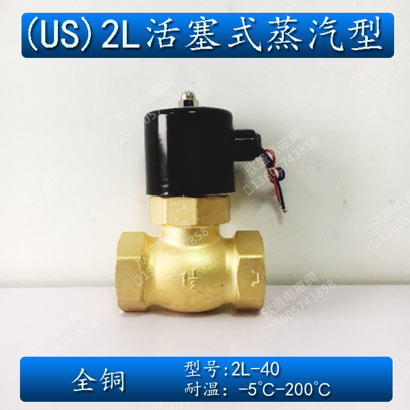 1寸半DN40蒸汽电磁阀 先导活塞式 2L-40 (US) AC220V耐高温电磁阀