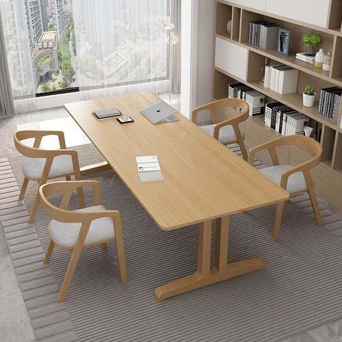 阅览室大化长书桌双人TRW学习桌家用现代字作台工去客厅一写体餐