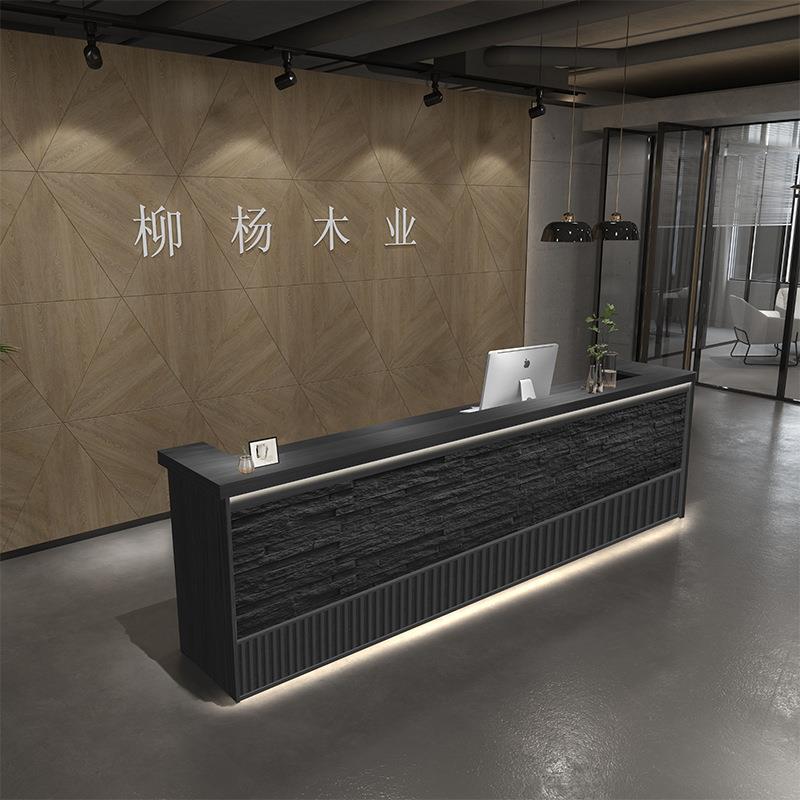 民宿银台收工业复古风前饭台接店柜台酒吧待台可SWAlogo中式吧台
