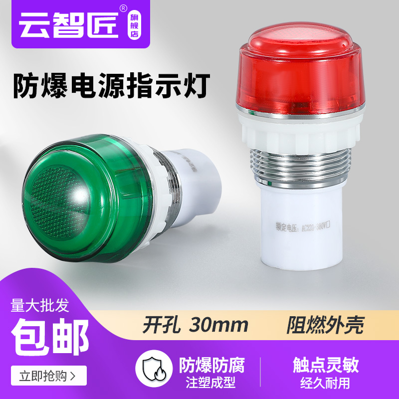 8050-2防爆隔爆信号灯 LED防爆电源指示灯220V380V24V开孔 30MM