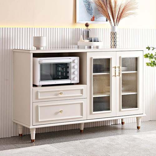 轻奢柜美式餐边柜客储岩板茶水现代简约物柜微波厅炉厨房AQF收纳