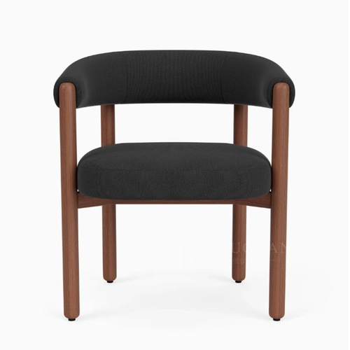 中古轻书奢实木餐椅奶风设计师简约沙创意DZXK5靠背油椅侘寂风扶