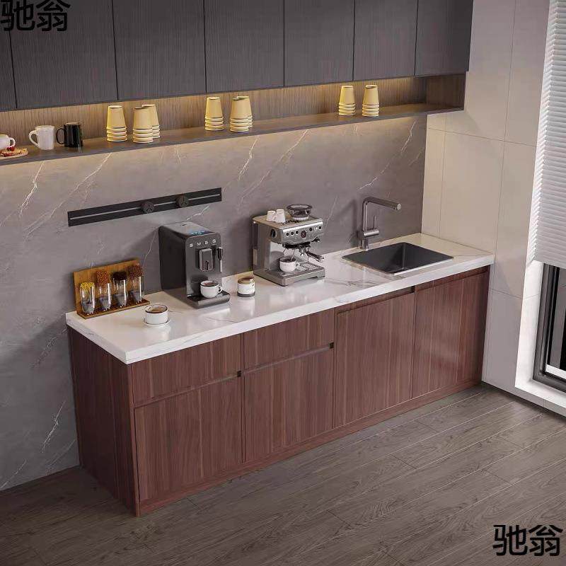 公司一体水吧中隔间EXR断商用大茶水家庭水吧台理石酒水台柜靠墙