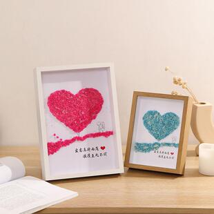 中框空星干花相d满iyTPH摆台永生花保存立天体手工玫瑰花画框送女