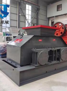对辊破碎机液压炉渣煤炭双齿辊式制砂机挤压式煤矸石河卵石粉碎机