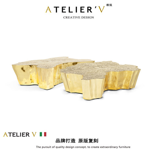 AtelierV不锈钢金树根茶几