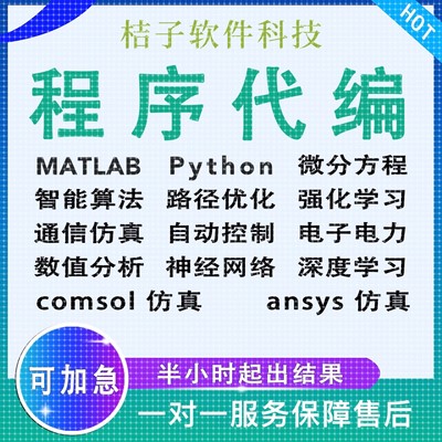 matlab代编程序Python神经网络深度机器学习通信仿真算法模型求解