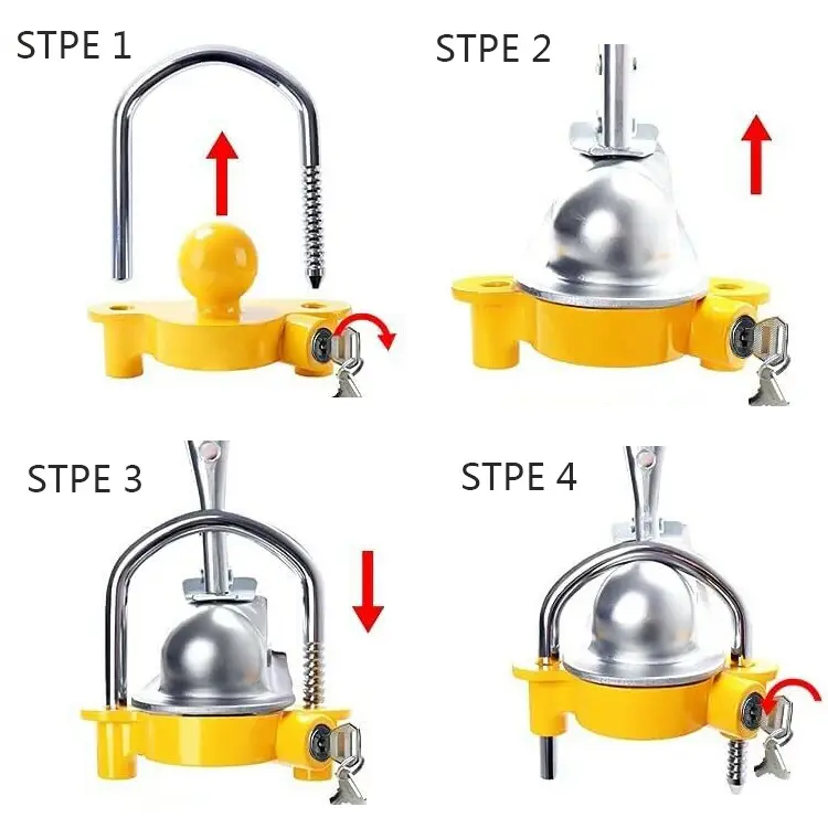 房车拖车锁 花篮锁 汽车挂钩锁 拖车u型防盗锁 改装球形连接器锁