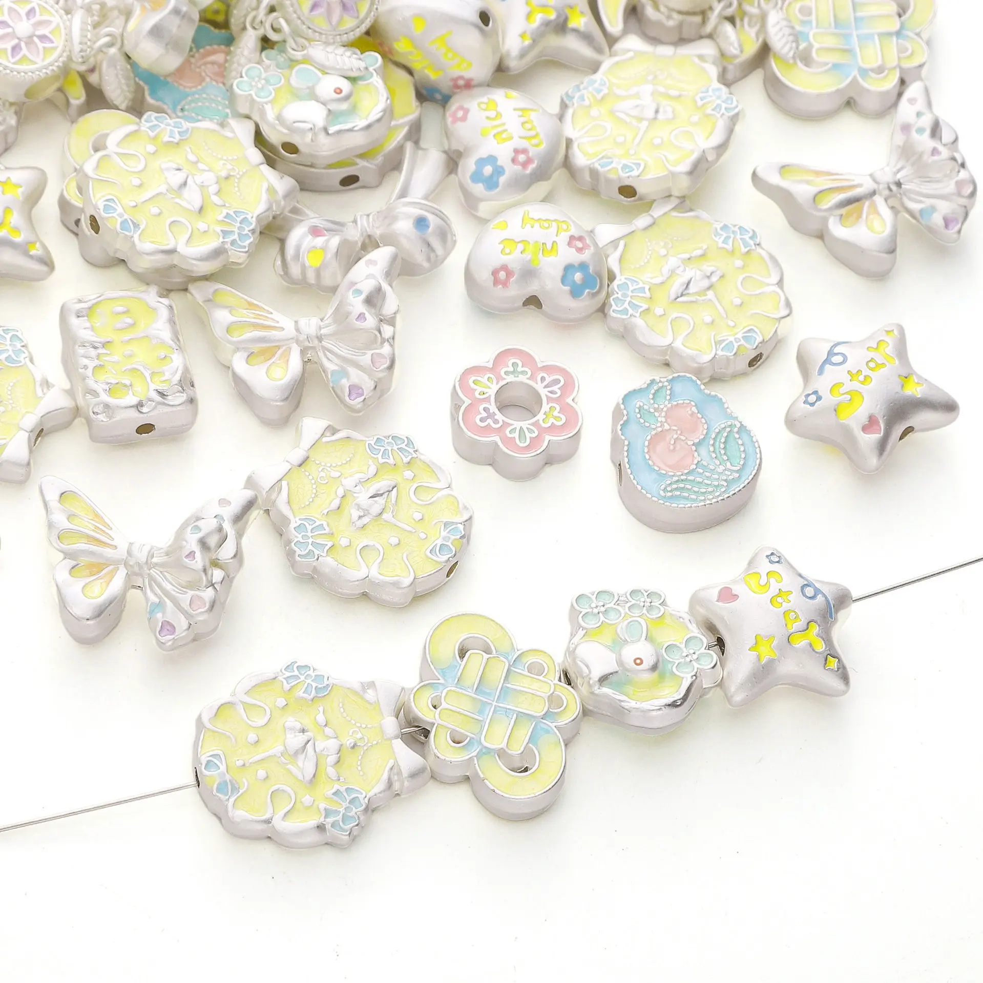 1个合金滴油结月亮配件手工饰品手串珠子手机链项链材料包